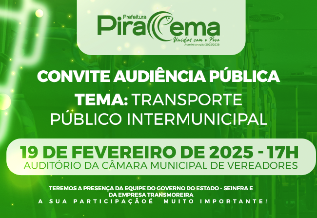  Convite – Audiência Pública sobre Transporte Público Intermunicipal
